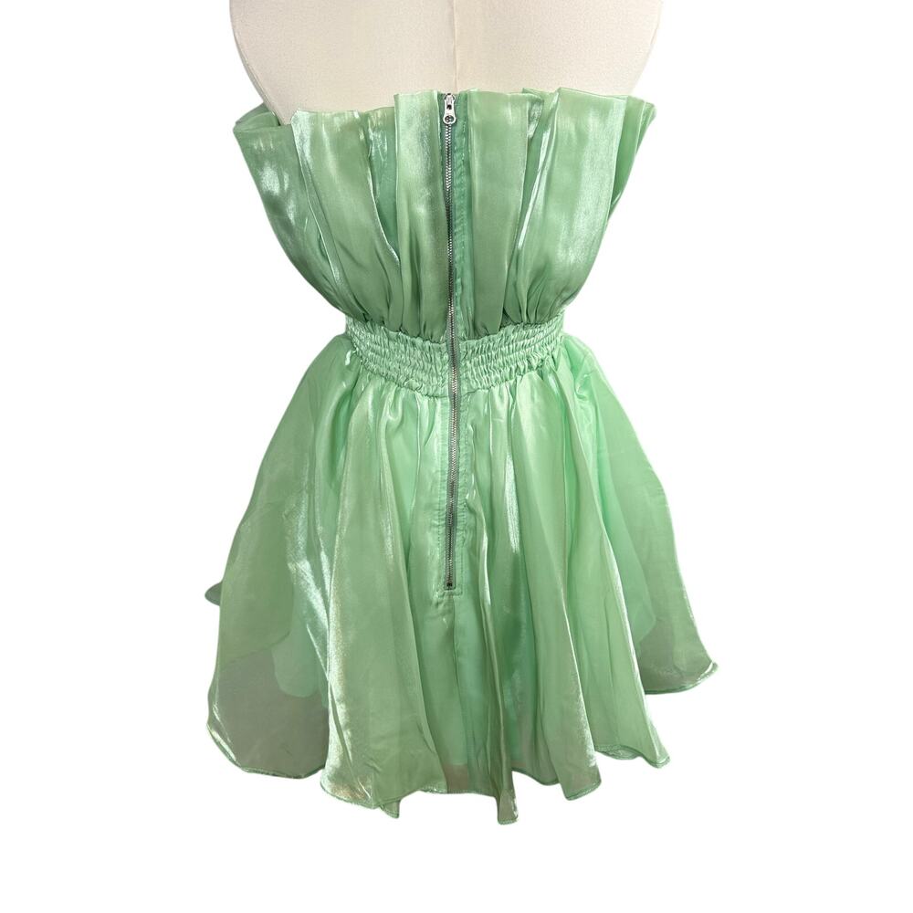 Mable Anthropologie size Small mint green strapless‎ Tinker mini dress - Picture 2 of 7